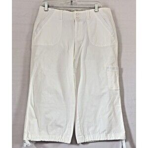 Dockers Womens White Favorite Fit Flat Front Comfort Capri Pants Size 10